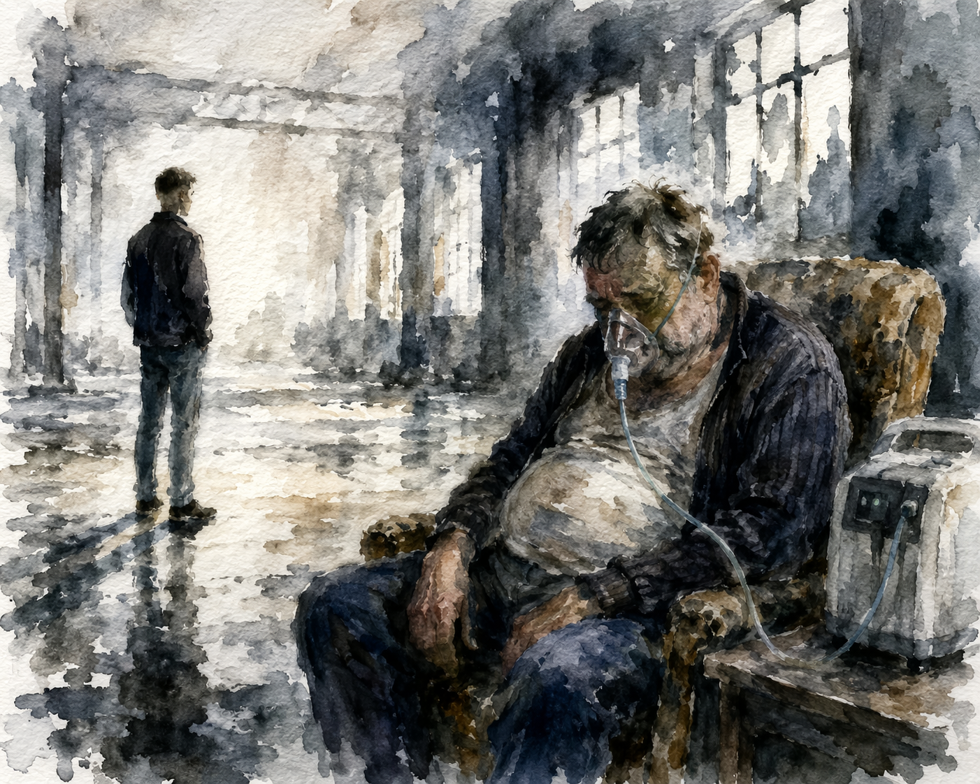 Illustration aquarelle — Qui a tué mon père, Édouard Louis