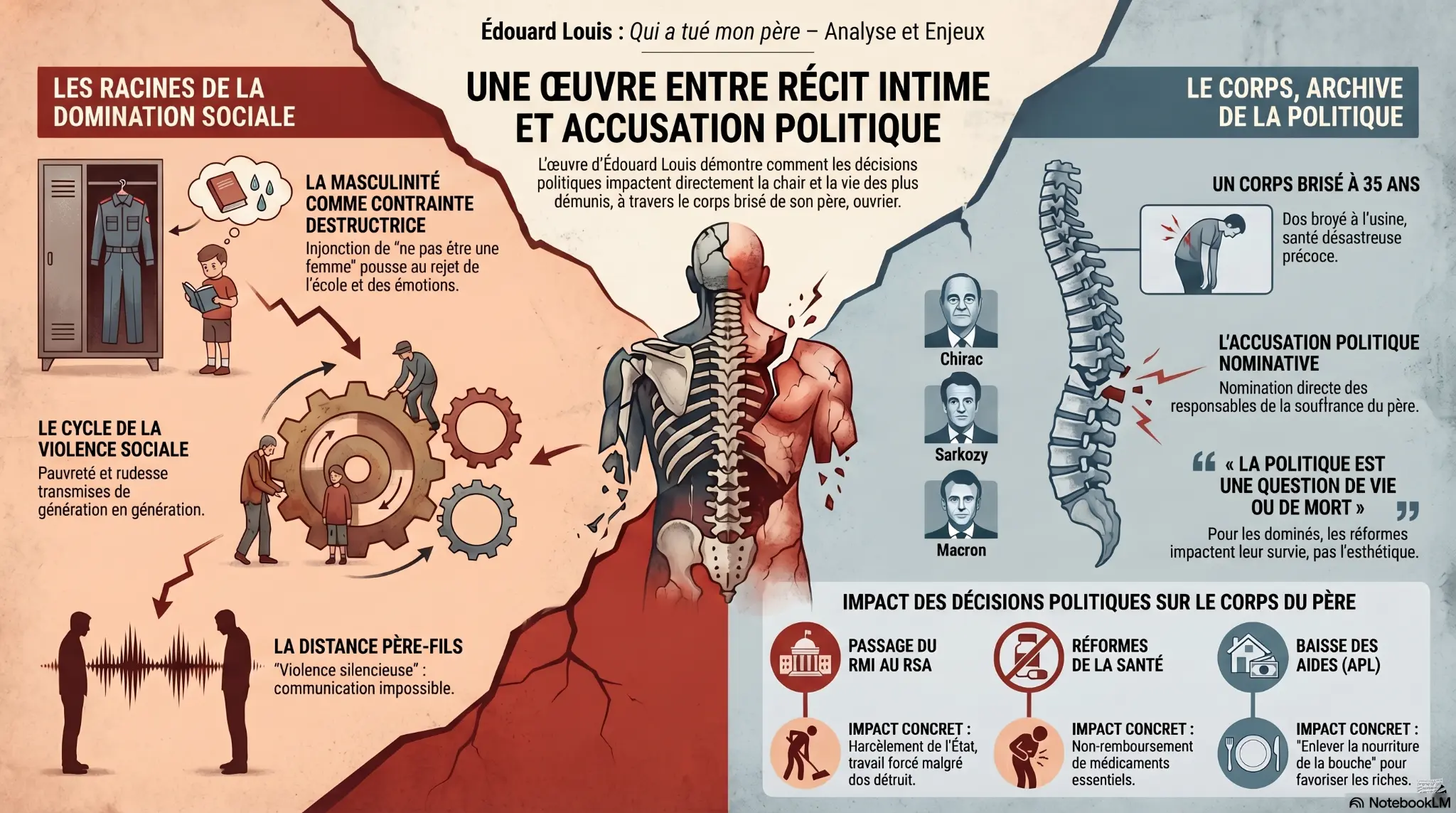 Infographie — Édouard Louis : Qui a tué mon père — Analyse et Enjeux